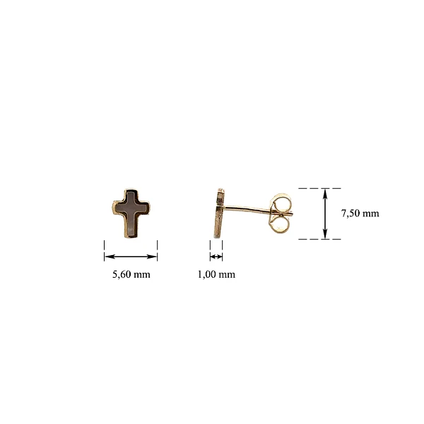 Kreuz-Ohrringe aus Kombinationsgold