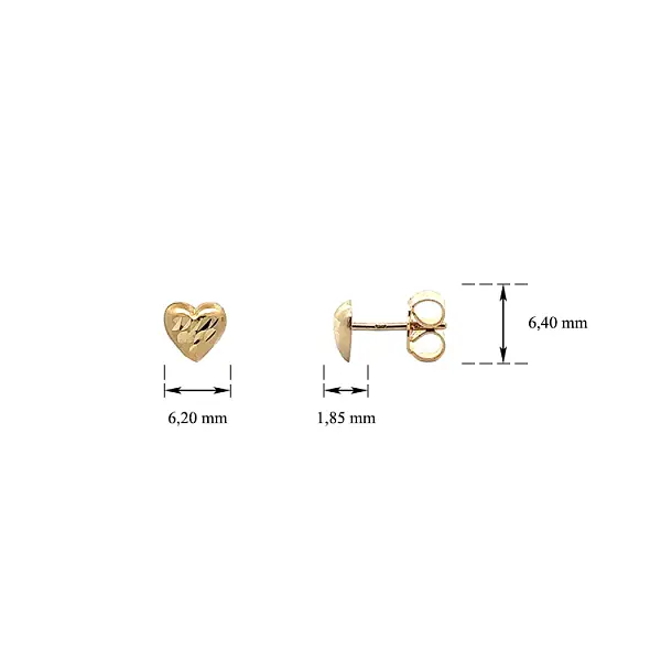 Ohrringe Herz aus Gold Pecky