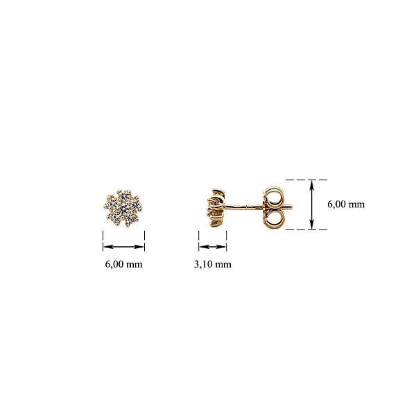Gold-Ohrringe mit Zirkonen