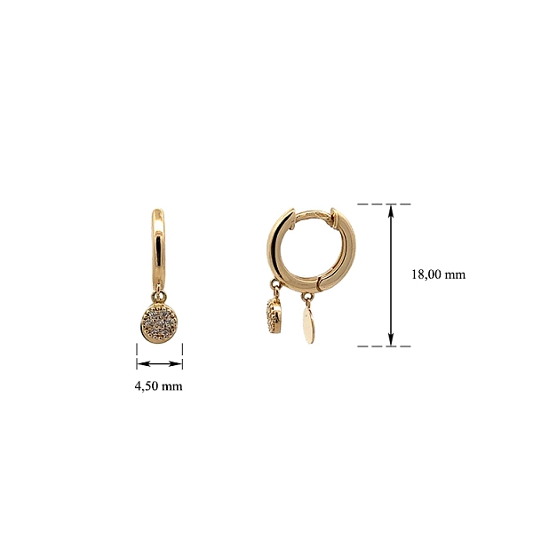 Goldene runde Ohrringe mit Zirkonen