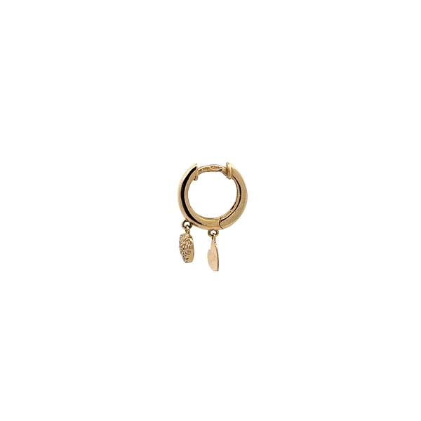 Goldene runde Ohrringe Herzen mit Zirkonen
