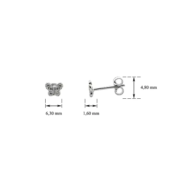 Ohrringe Schmetterlinge mit Zirkonen