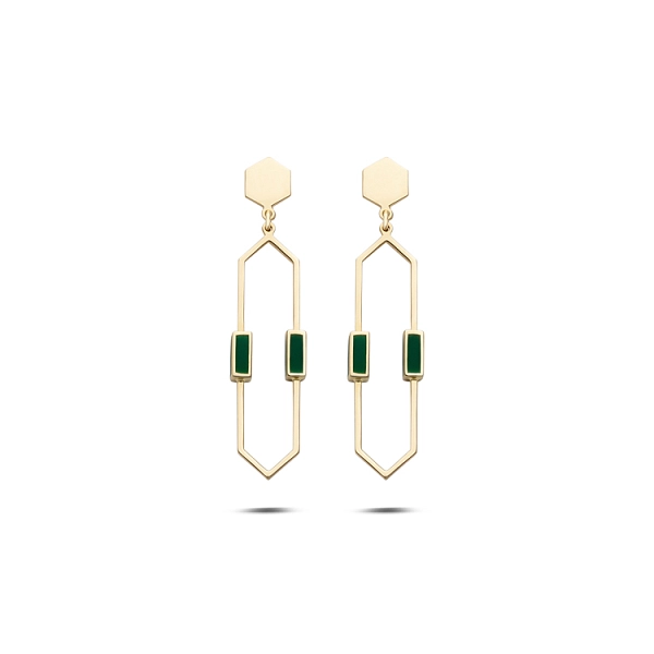 Gold-Ohrringe mit Emaille