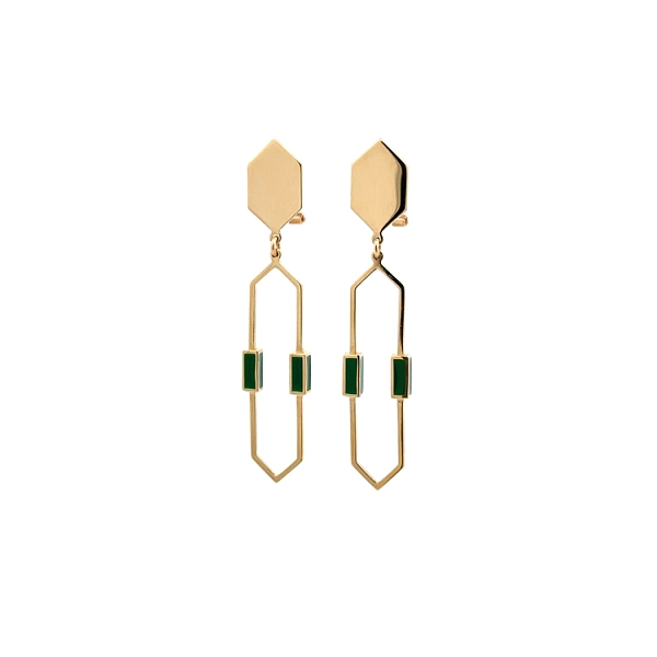Gold-Ohrringe mit Emaille
