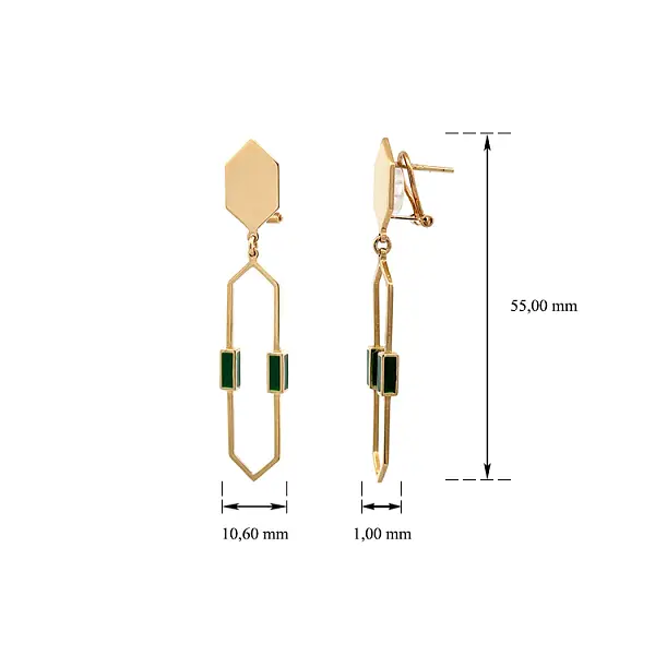 Gold-Ohrringe mit Emaille