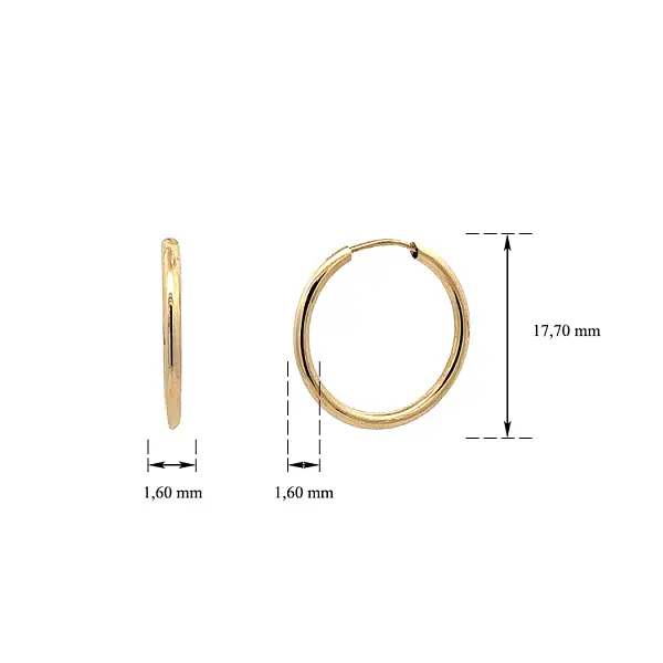 Klassische runde Gelbgold-Ohrringe