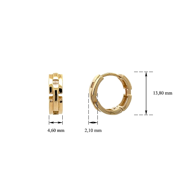 Moderne runde Ohrringe aus Gelbgold