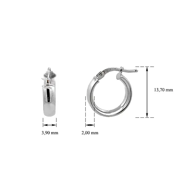 Runde Weißgold-Ohrringe mit glatter Oberfläche