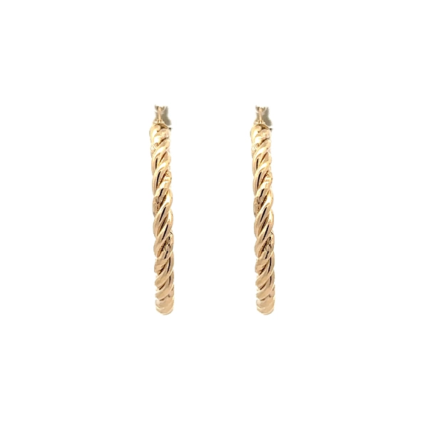 Luxuriöse runde Ohrringe aus Gelbgold mit gedrehtem Design