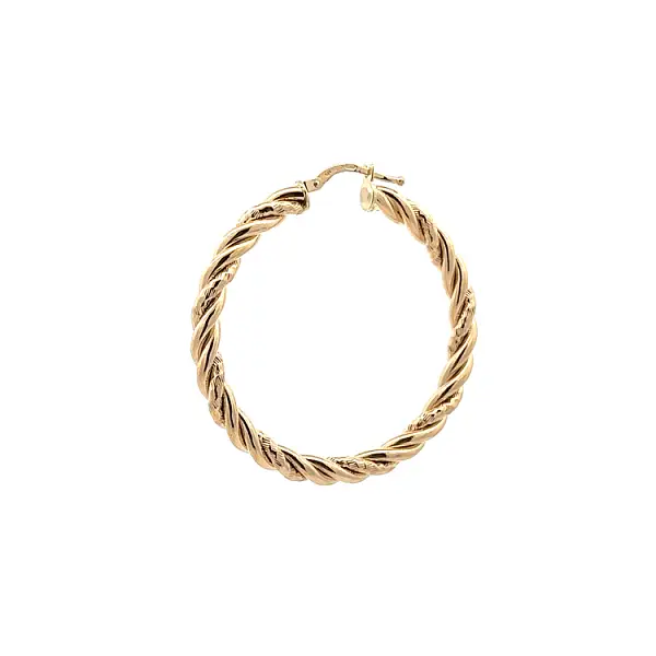 Luxuriöse runde Ohrringe aus Gelbgold mit gedrehtem Design