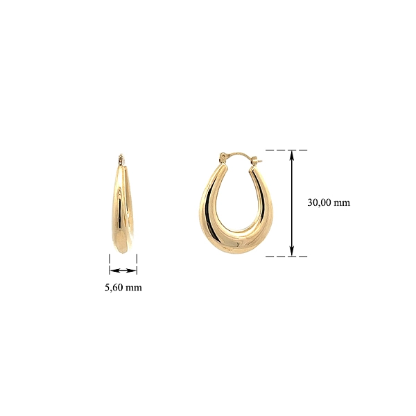 Zarte Ohrringe in Tropfenform aus glattem Gold