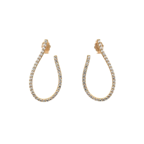 Moderne Gelbgold-Ohrringe mit glänzenden Zirkonen