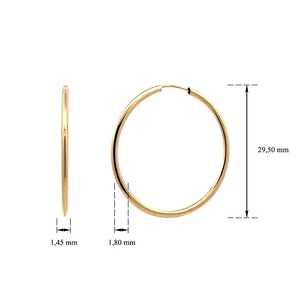 Einfache runde Ohrringe - Gelbgold Perfektion