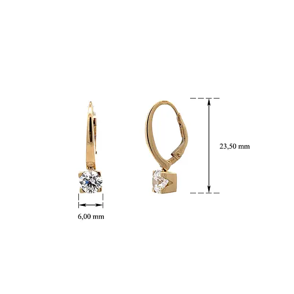 Gelbgold-Ohrringe mit Zirkonen