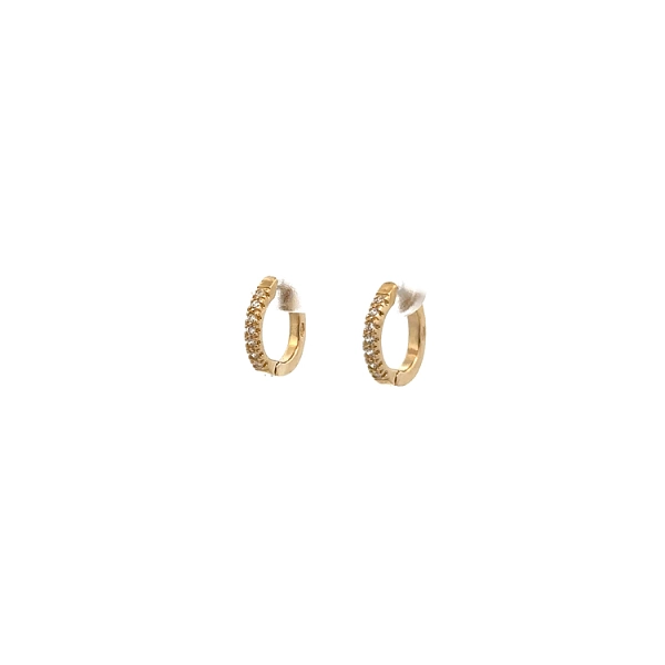 Goldene runde Ohrringe mit Zirkonen