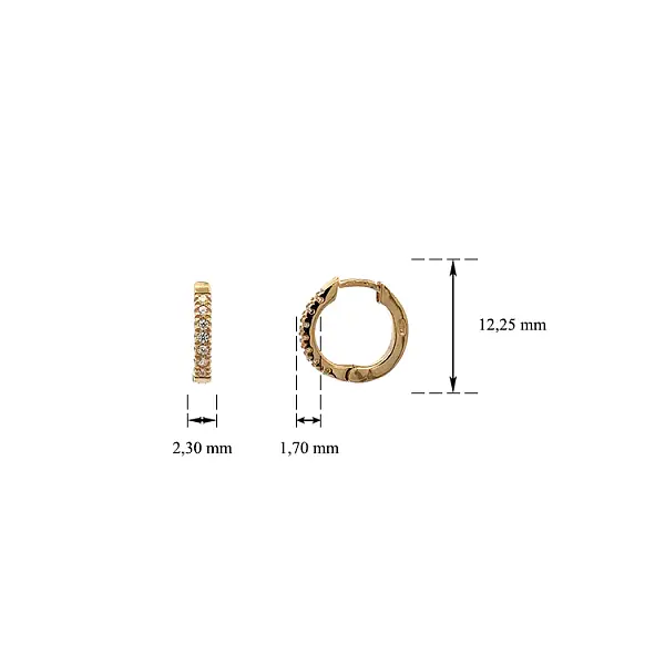 Goldene runde Ohrringe mit Zirkonen