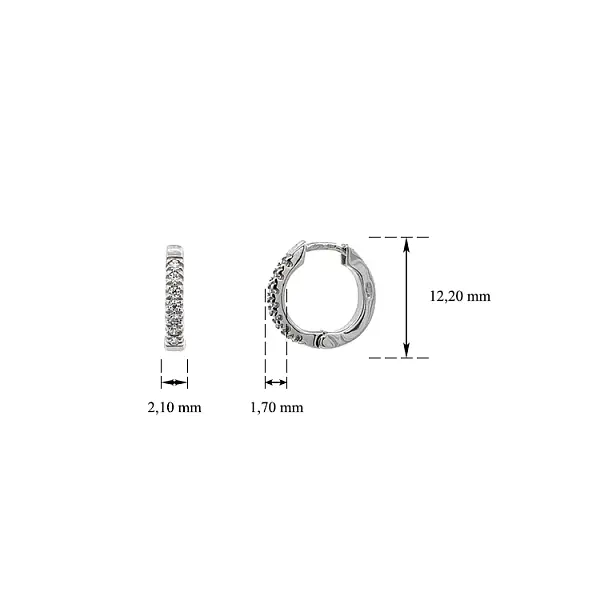 Runde Ohrringe mit Zirkonen aus Weißgold