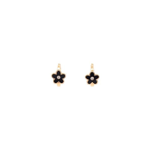 Goldohrringe Blume mit Zirkonen