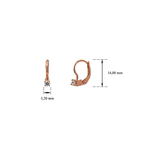 Ohrringe mit Zirkonen aus Roségold