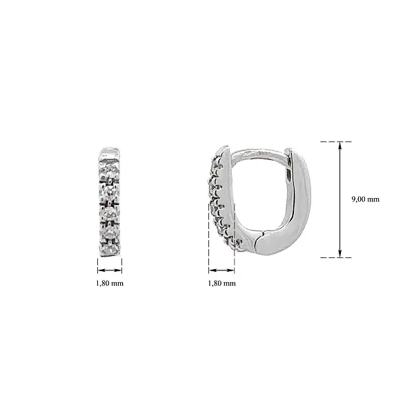 Runde Ohrringe mit Zirkonen aus Weißgold