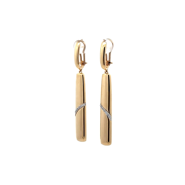 Vibrierende Ohrhänger - Die Eleganz von Gelbgold und Zirkonen