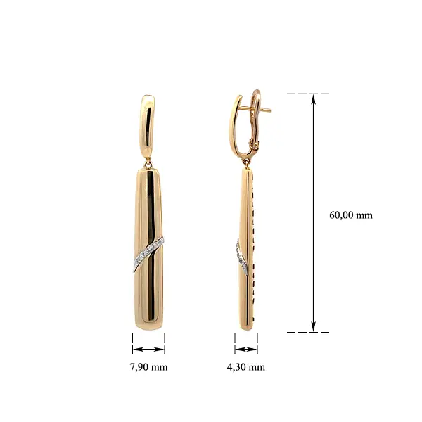 Vibrierende Ohrhänger - Die Eleganz von Gelbgold und Zirkonen