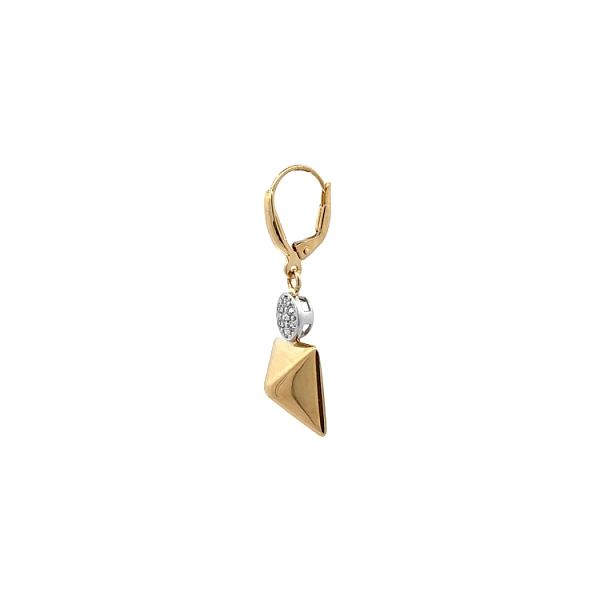 Anhänger-Ohrringe mit Zirkonen in Gold