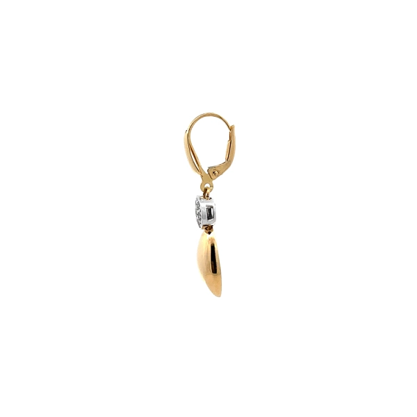 Anhänger-Ohrringe mit Zirkonen in Gold