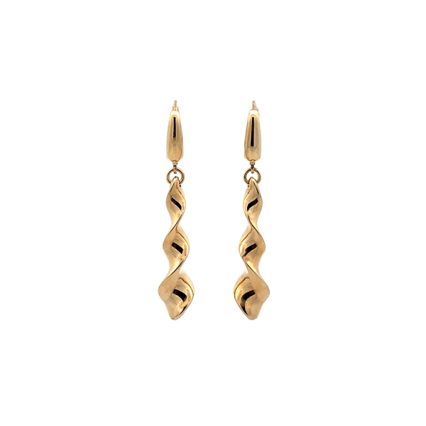 Luxuriöse goldene Ohrringe mit einzigartigem Twist-Effekt