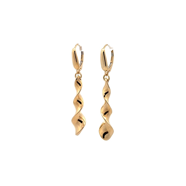 Luxuriöse goldene Ohrringe mit einzigartigem Twist-Effekt