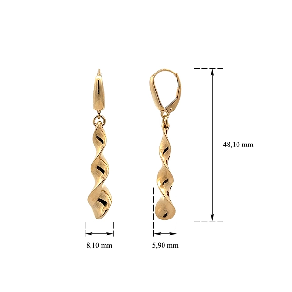 Luxuriöse goldene Ohrringe mit einzigartigem Twist-Effekt