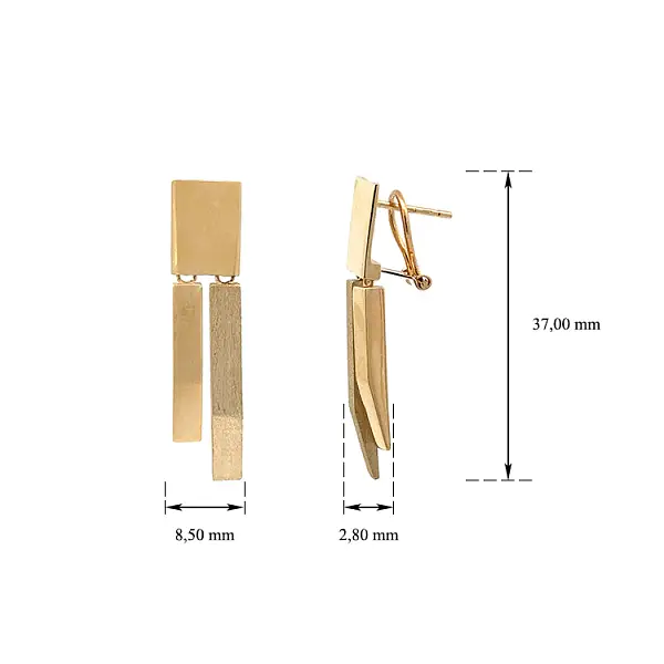 Goldfarbene Ohrringe mit Anhänger