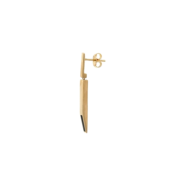 Gold-Anhänger-Ohrringe mit Emaille