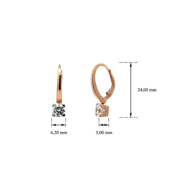Ohrringe mit Zirkonen aus Roségold