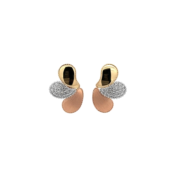 Ohrringe mit Zirkonen in Gold