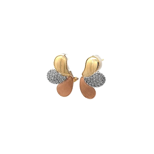 Ohrringe mit Zirkonen in Gold