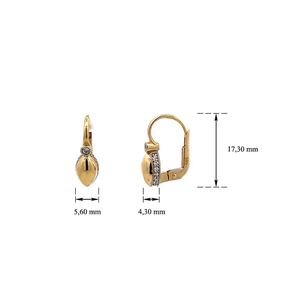 Ohrringe mit Zirkonen in Gold