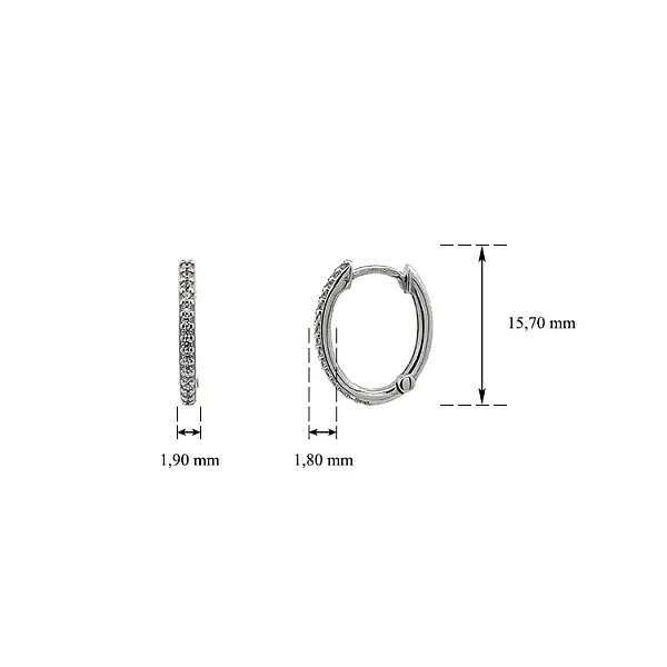 Runde Ohrringe mit Zirkonen aus Weißgold