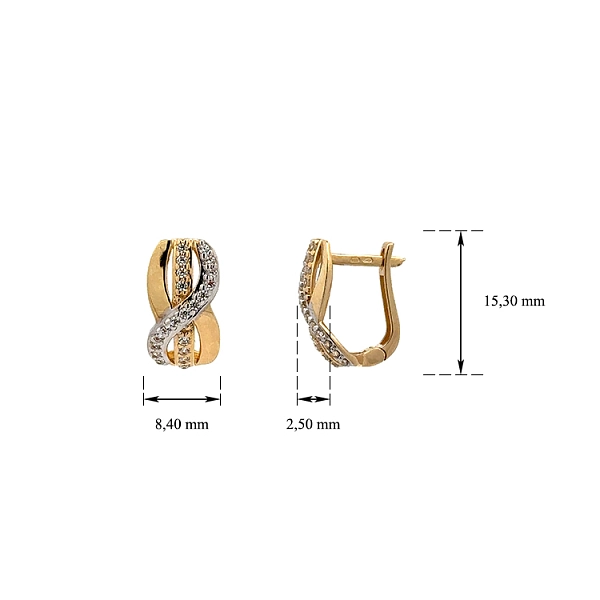 Ohrringe mit Zirkonen in Gold