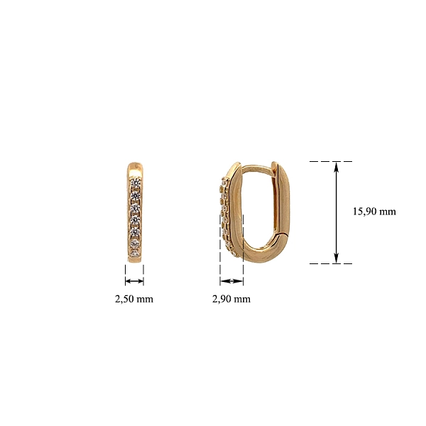 Gold-Ohrringe mit Zirkonen