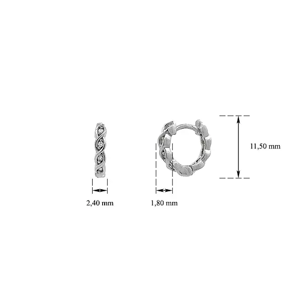 Runde Ohrringe mit Zirkonen aus Weißgold
