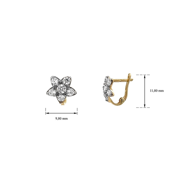 Gold-Ohrringe mit Zirkonen