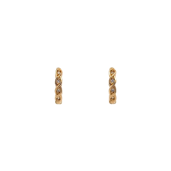 Goldene runde Ohrringe mit Zirkonen