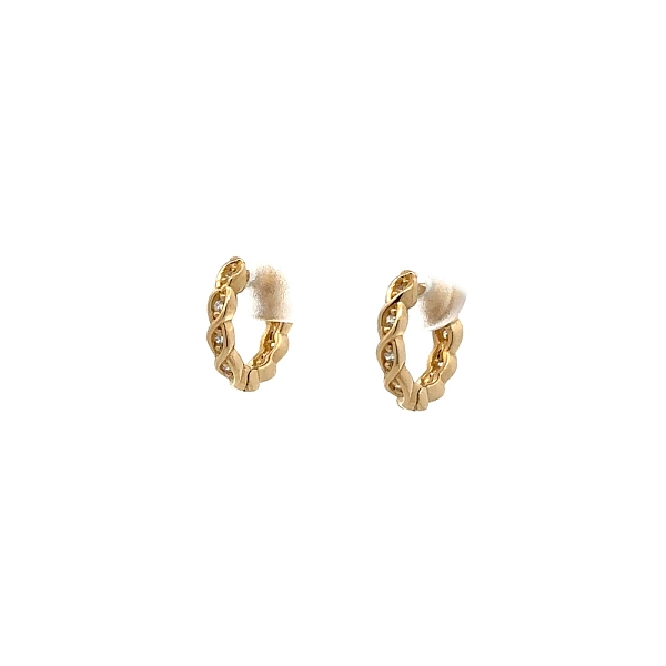 Goldene runde Ohrringe mit Zirkonen