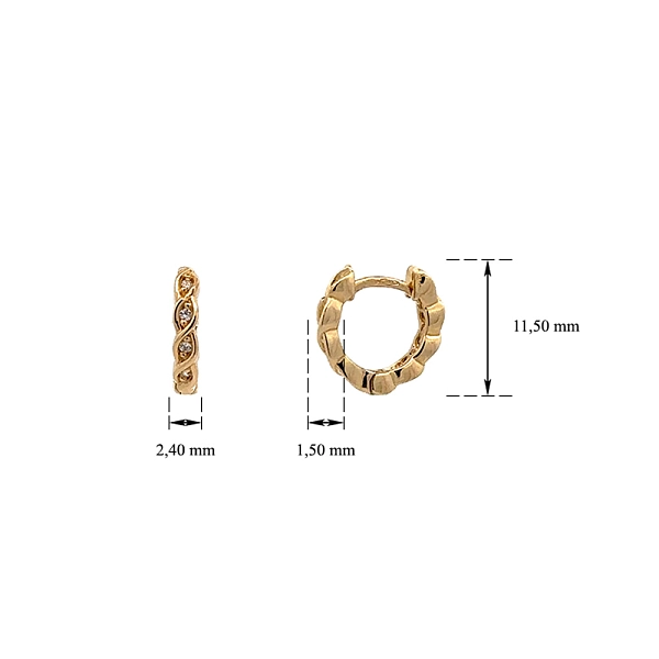 Goldene runde Ohrringe mit Zirkonen