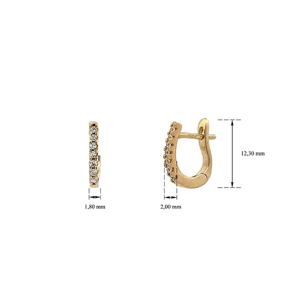 Goldene runde Ohrringe mit Zirkonen