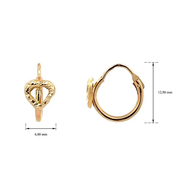 Gold Runde Ohrringe Herzen