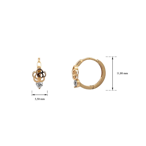 Goldene runde Ohrringe mit Zirkonen