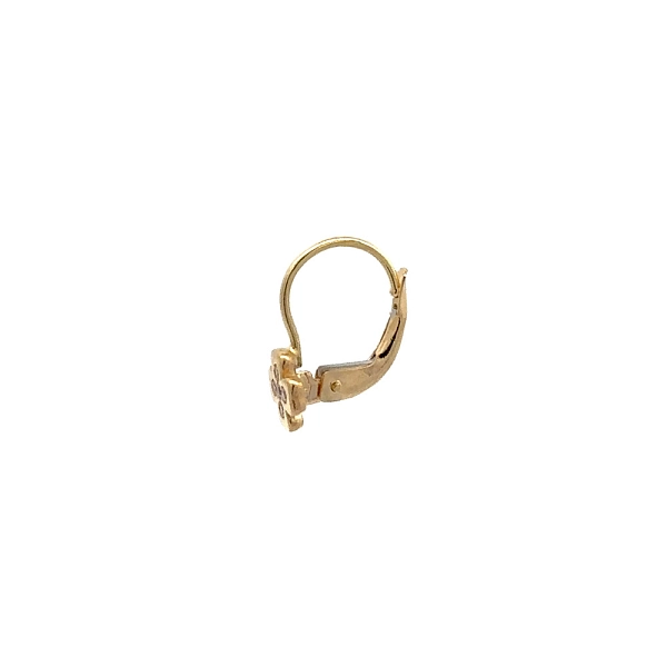 Goldohrringe Quatrefoil mit Zirkonen