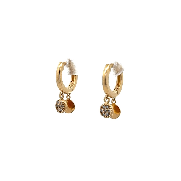 Goldene runde Ohrringe mit Zirkonen